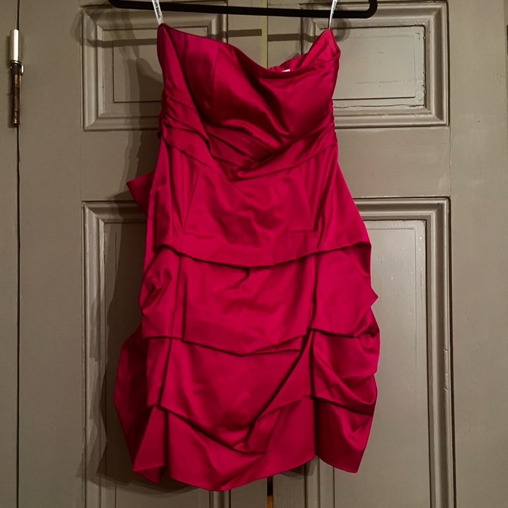 David’s Bridal Elegant Pink Strapless Dress